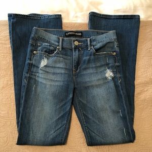 Express Mia mid rise slim flare jeans
